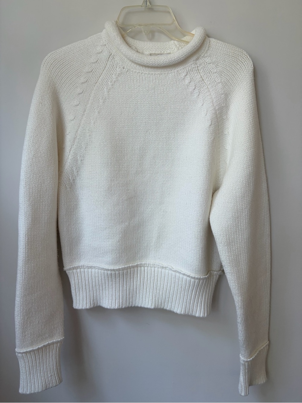 Good American women’s Cream Chunky Knit Roll neck Sweater size S